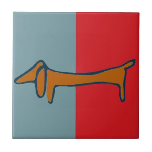 Doxie Abstract Tegeltje (Voorkant)