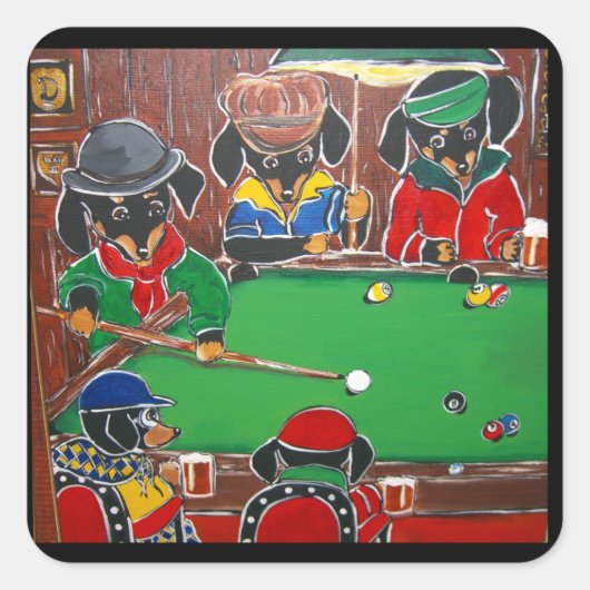 DOXIE BILLIARDS VIERKANTE STICKER (Voorkant)