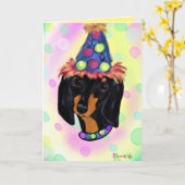 Doxie Birthday Kaart (Gele Bloem)