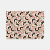 Doxie Blanket - zwarte en beige dachshunds - crème Fleece Deken (Voorkant (Horizontaal))