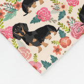 Doxie Blanket - zwarte en beige dachshunds - crème Fleece Deken (Hoek)