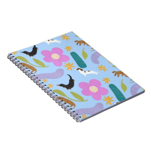 Doxie bloemen notebook #1 notitieboek (Rechterzijde)