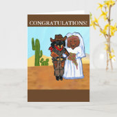 Doxie Cowboy Wedding Kaart (Gele Bloem)