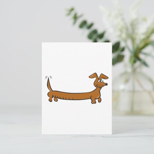 Doxie Dachshund Briefkaart (Staand voorkant)