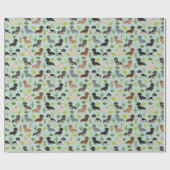Doxie Dachshund Cactus Wrapping Paper Cadeaupapier (Vlak)