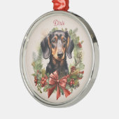 Doxie Dachshund Christmas Pet Memorial Hondenras Metalen Ornament (Links)