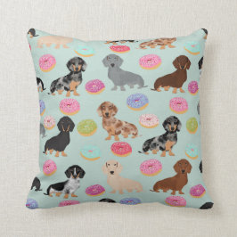 Doxie Dachshund Donuts werpen kussen