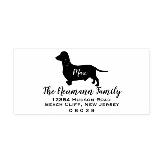 Doxie Dachshund Hondenras retouradres Zelfinktende Stempel (Design)