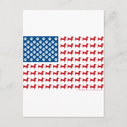 Doxie - Dachshund Patriotic American Flag Briefkaart (Voorkant)