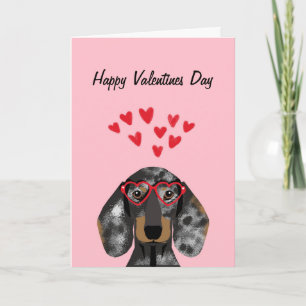 Doxie Dachshund Valentijnse - Dubbele dappel Feestdagen Kaart