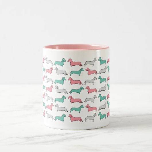 Doxie Dash - Roze Tweekleurige Koffiemok (Center)