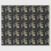 Doxie dog Mustache dachshund black gift onmiddelli Cadeaupapier (Vlak)