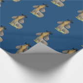 Doxie dog Mustache dachshund blue Paper Gift Wrap Cadeaupapier (Hoek)