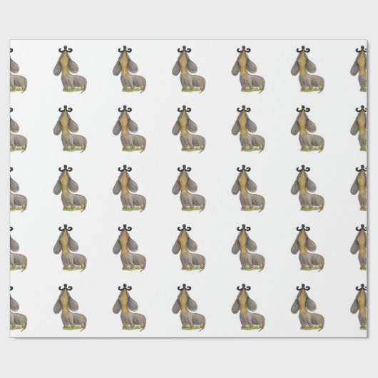 Doxie dog Mustache dachshund doguie Paper GiftWrap Cadeaupapier (Vlak)