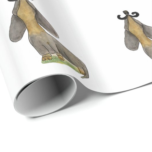Doxie dog Mustache dachshund doguie Paper GiftWrap Cadeaupapier (Rol Hoek)