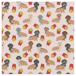 Doxie en Fries grappige hond Stof