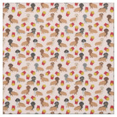 Doxie en Fries grappige hond Stof (Swatch)