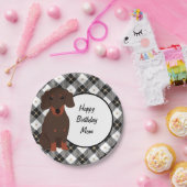 Doxie en spelden op maat papieren bordje (Feest)