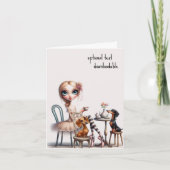 Doxie en Vriend Thee Tijd Kaart (Voorkant)