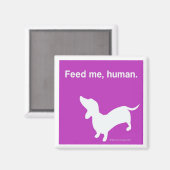 Doxie Feed Me Magnet roze (Voorkant / Achterkant)
