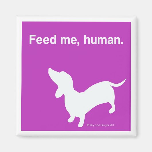 Doxie Feed Me Magnet roze (Voorkant)
