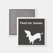 Doxie Feed Me Magnet zwart (Voorkant / Achterkant)