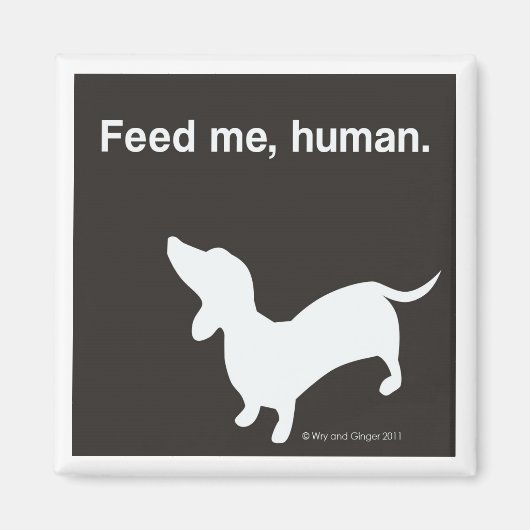 Doxie Feed Me Magnet zwart (Voorkant)