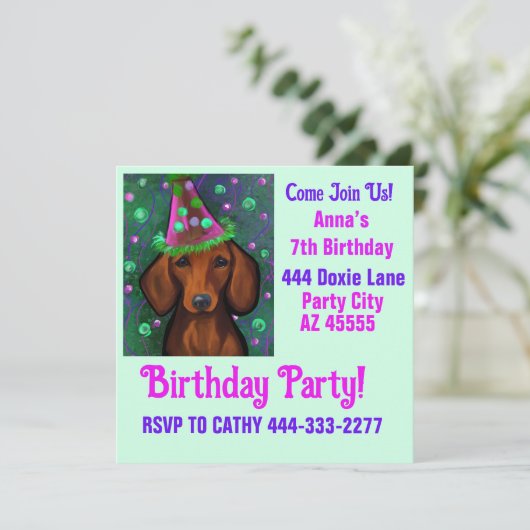 Doxie Feestje  Kaart (Staand voorkant)