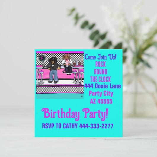 Doxie Feestje Kaart (Staand voorkant)