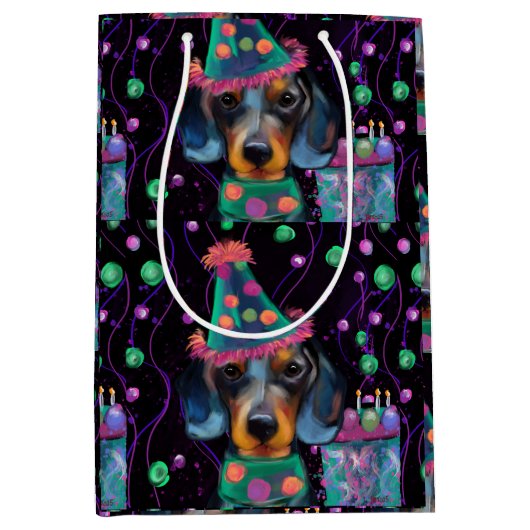 Doxie Feestje Medium Cadeauzakje (Voorkant)