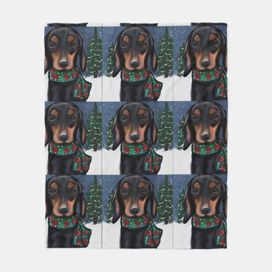 Doxie Fleece Deken (Voorkant)