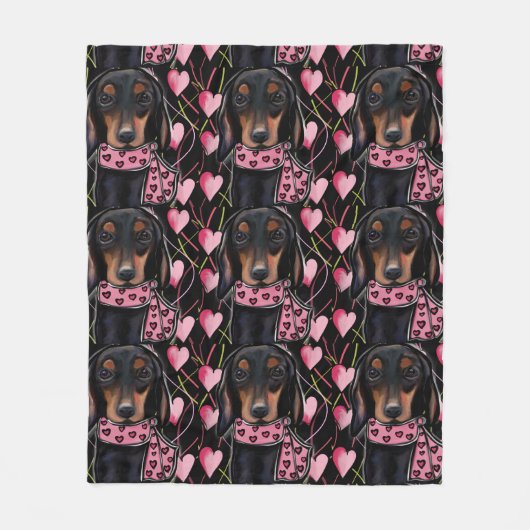 Doxie Fleece Deken (Voorkant)