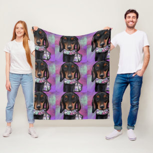 Doxie fleece deken