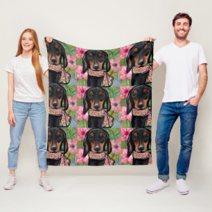 Doxie fleece deken