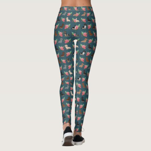 Doxie Floral-leggings - dachshundmeel Leggings (Achterkant)