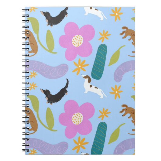 Doxie floral notebook #1 notitieboek (Voorkant)