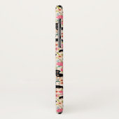 Doxie Floral phone case - black and tan doxie (Achterkant/links)