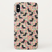 Doxie Floral phone case - black doxie - crème (Achterkant)