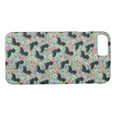 Doxie Floral phone case - black doxie - mint (Achterkant (Horizontaal))