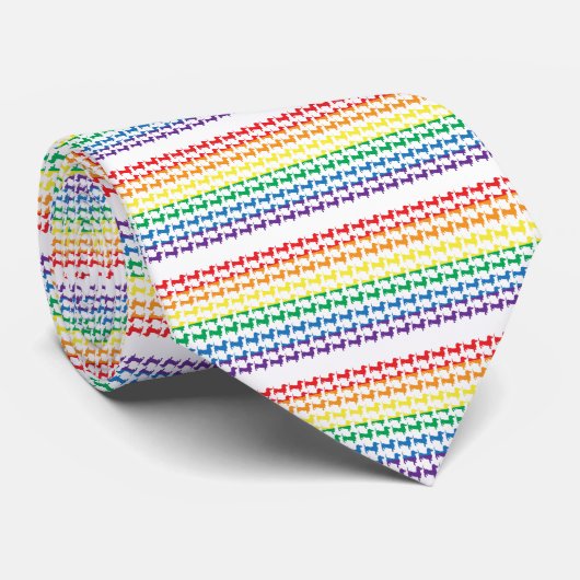 Doxie Gay Pride Flag Stropdas (Opgerold)