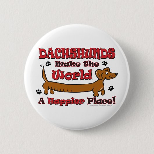 DOXIE-GELUKKIG RONDE BUTTON 5,7 CM (Voorkant)