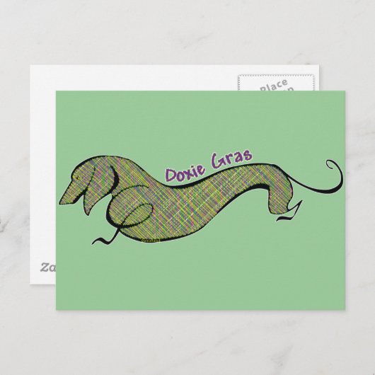 Doxie Gras Briefkaart (Voorkant / Achterkant)
