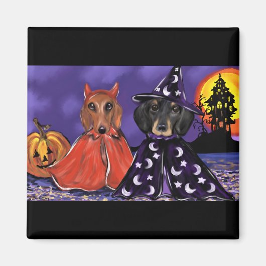 Doxie Halloween Magneet (Voorkant)