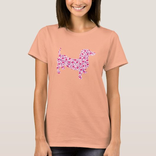 Doxie hart liefde t-shirt (Voorkant)