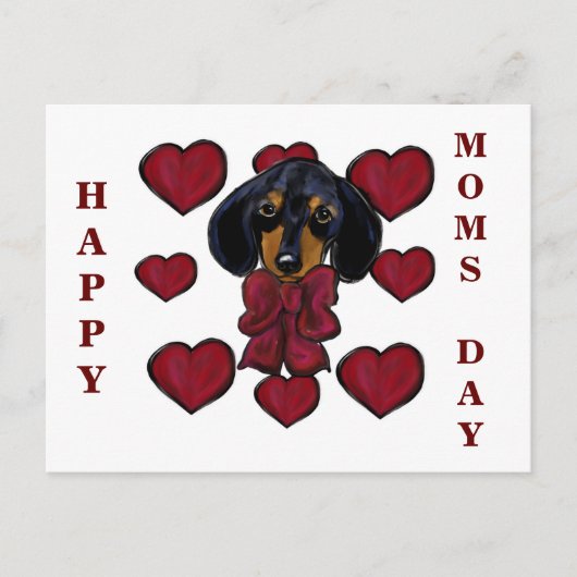 Doxie Hearts Briefkaart (Voorkant)