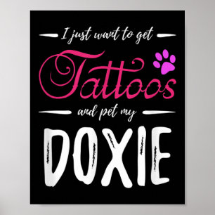 Doxie Hondenliefhebber Tattoo Funny Teckel Hond Ma Poster