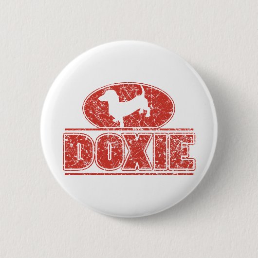 DOXIE-in-Circle-Distress Ronde Button 5,7 Cm (Voorkant)
