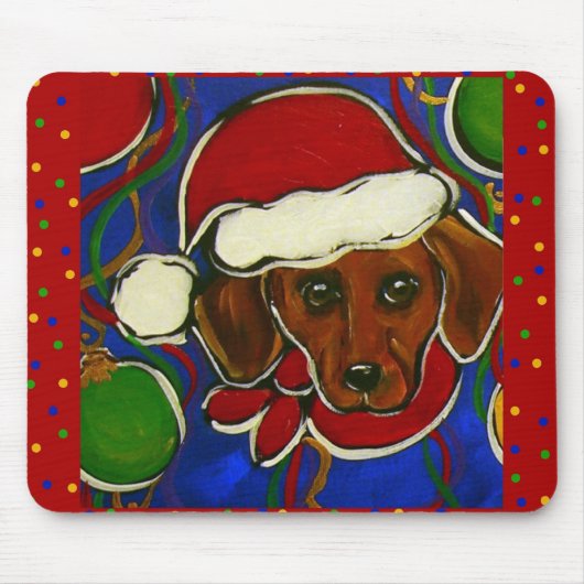 Doxie Kerstmis Muismat (Voorkant)