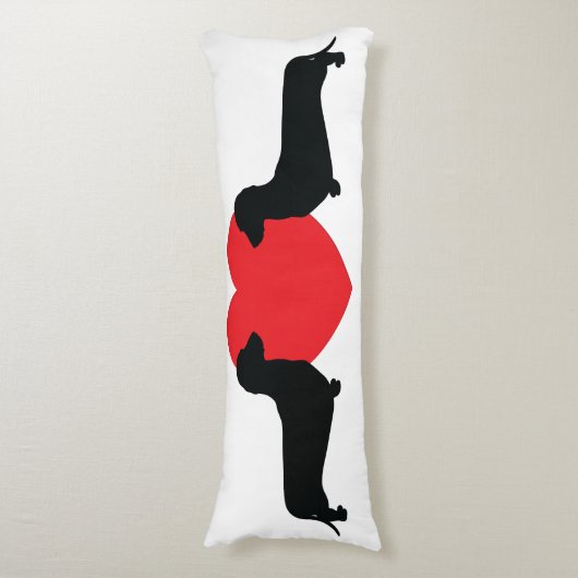 Doxie Liefde Lichaamskussen (Voorkant Verticaal)