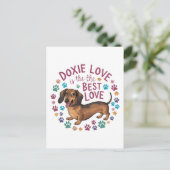 Doxie Love Is De Beste Liefde Briefkaart (Staand voorkant)